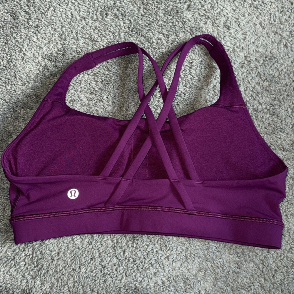 Lululemon energy bra- chilled grape - Picture 2 of 3